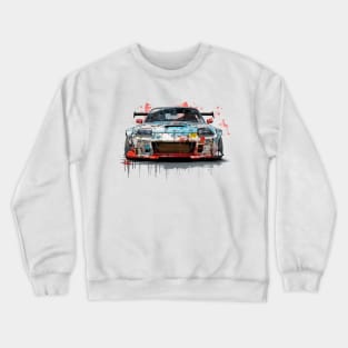 90s retro vintage japanese old school sport car manga anime Crewneck Sweatshirt